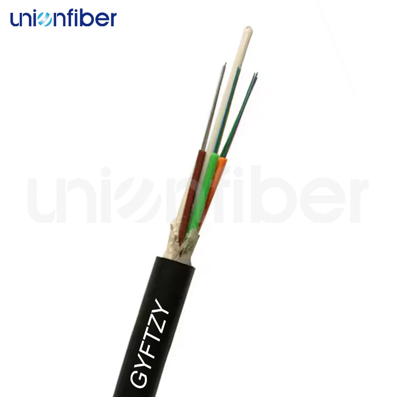 Cable de fribra óptica no metálico de la base GYFTZY del cable trenzado 48 del Sheat del miembro de fuerza LSZH 1