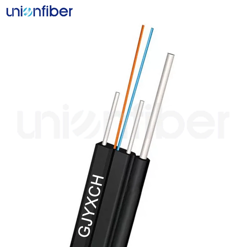 Cable de descenso al aire libre de la base GJYXCH del alambre de acero de la autoayuda de la chaqueta de FTTH G657A1 LSZH 1-12 1