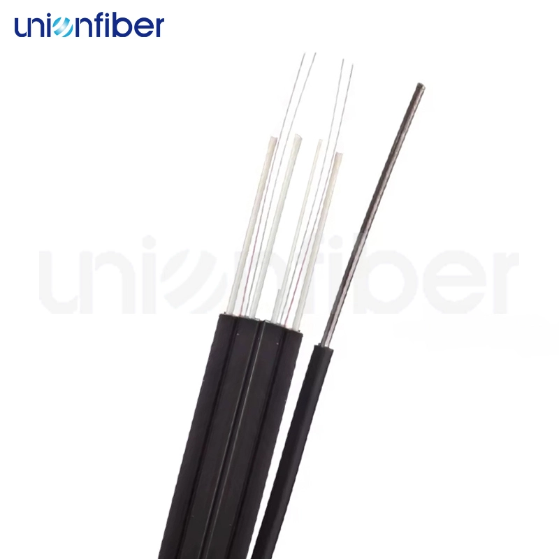 Cable de acometida autoportante de doble chaqueta de 2 núcleos de alambre de acero para exteriores G657A1 de FTTH 1