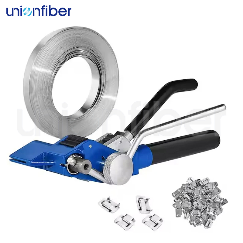 Kits d'outils de cerclage de sangles métalliques en acier inoxydable avec sangle et boucle 1