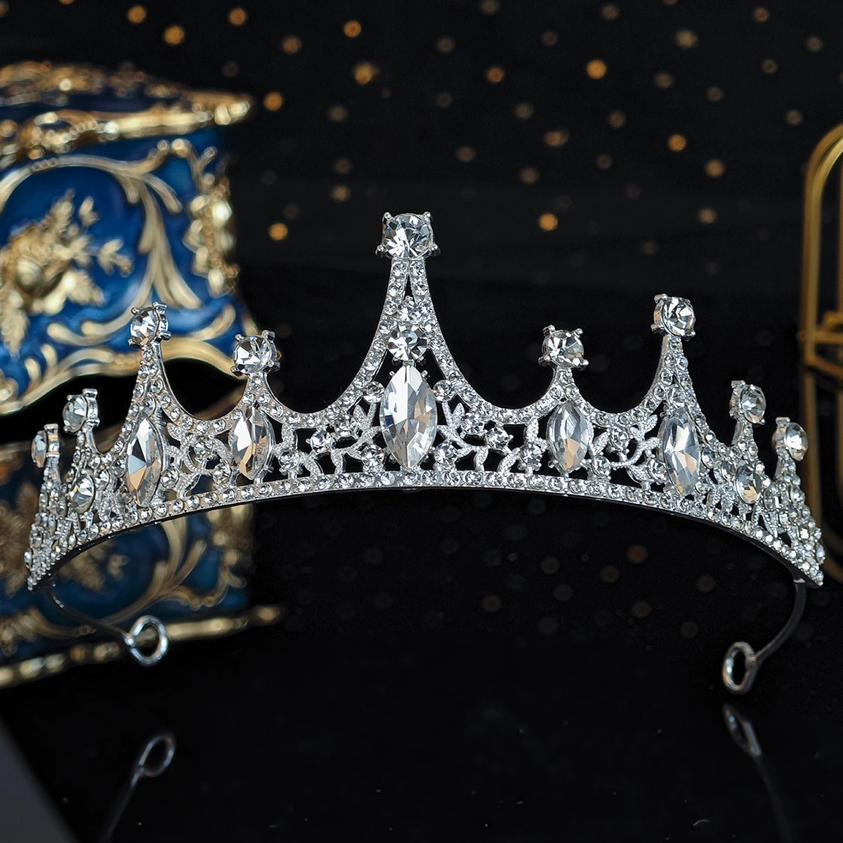 Exquisite Big Rhinestone Crystal Party Wedding Hair Jewelry Accessories Birthday Tiaras Infantil Crown Women 1