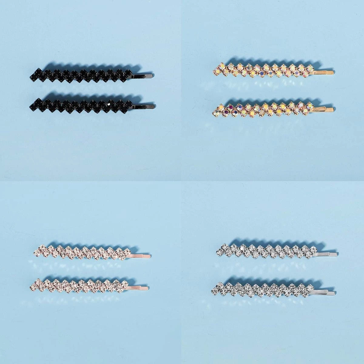 Delicate Daily Bangs Side Clip Fashion And Simple Double Row Rhinestone Hair Clip For Women 1