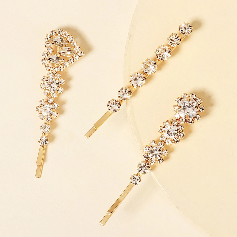 Fashion Sweet Rhinestone Heart Hair Clips Wholesale Exquisite Everyday Hair Accessories for Women 1