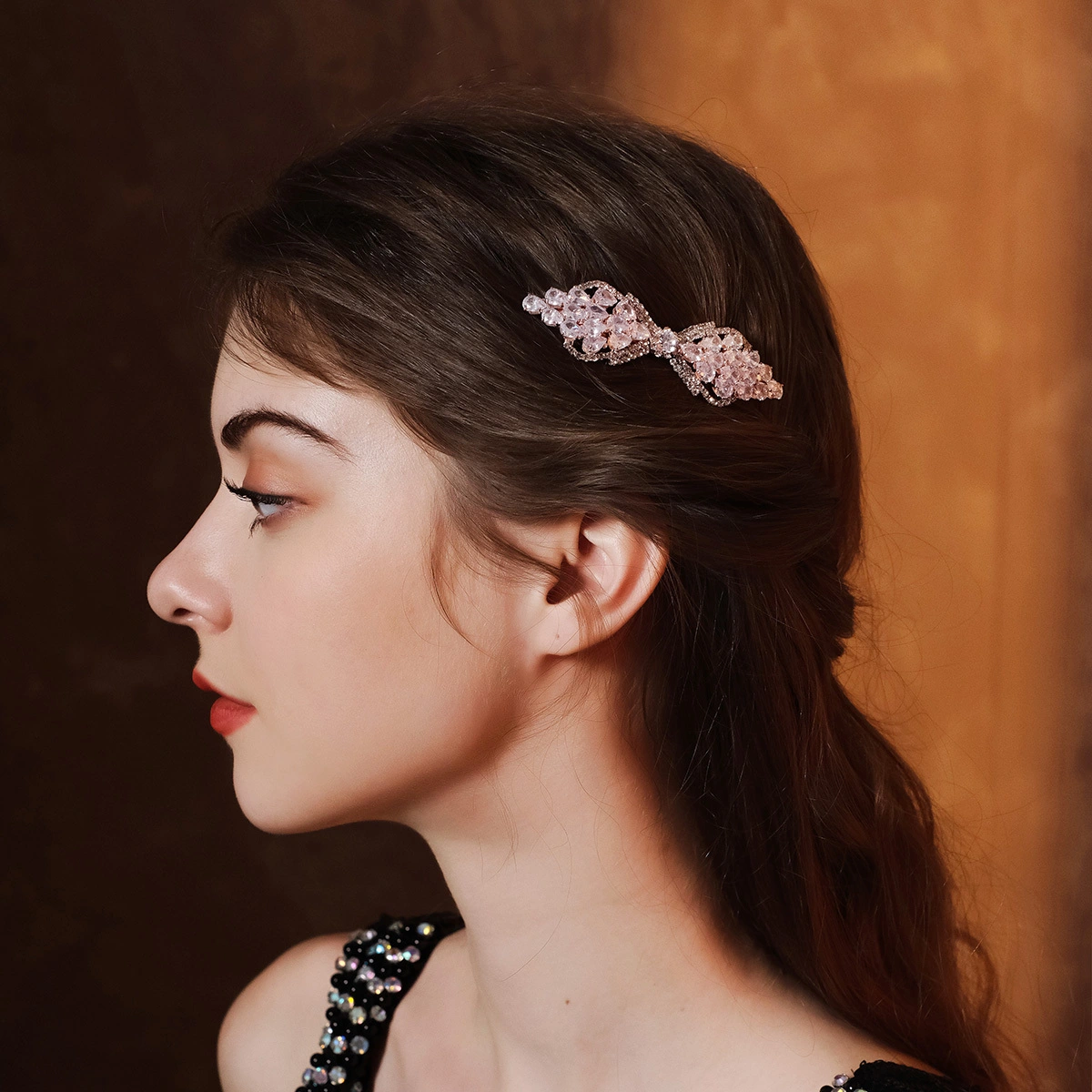 Luxury Zircon Bow Hair Clips Wholesale Fashion Everyday Rhinestone Hair Accessories For Women 1