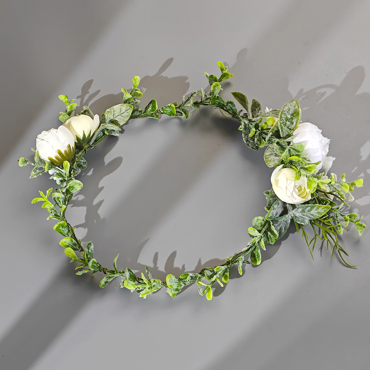 Simple Popular Handmade Fabric Simulation Flower Crown Forest-themed Bride Wedding Wreath 1