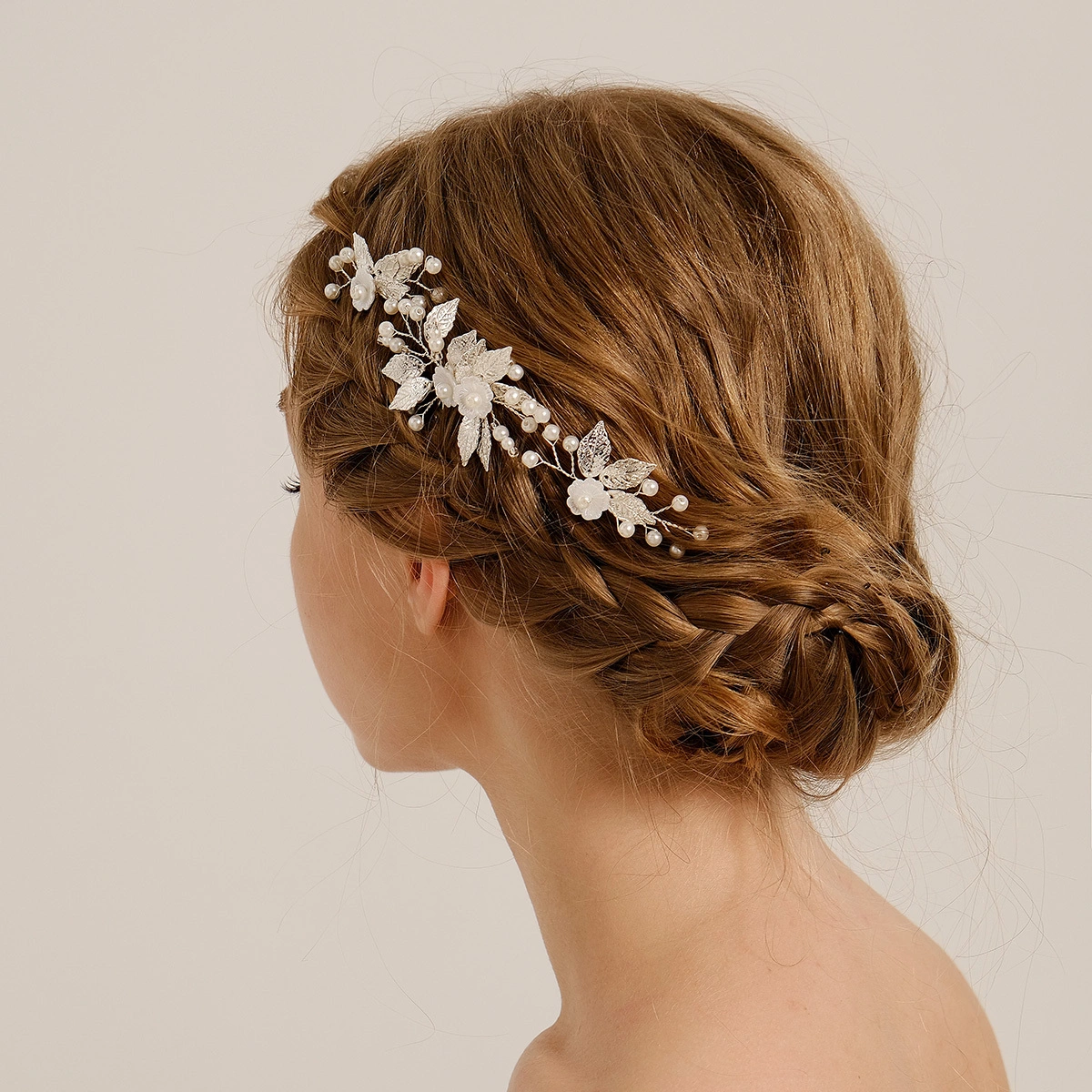 Vintage Metal Flower Leaf Hair Accessories Exquisite Silver Bridal Wedding Hair Comb Hair Pins 1