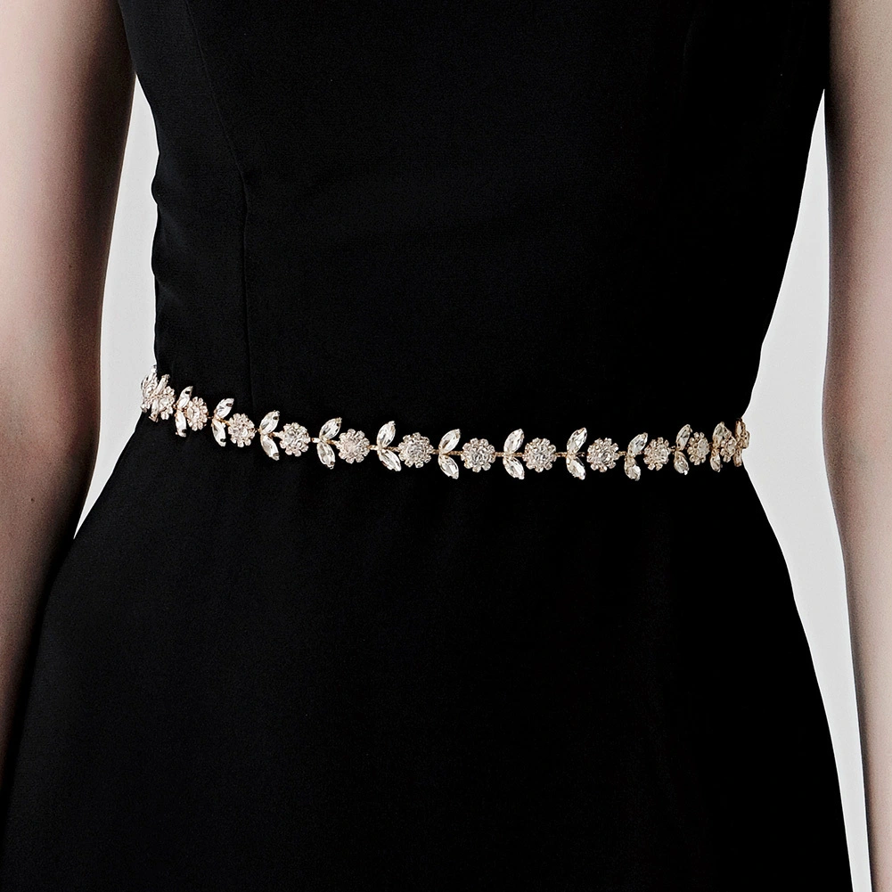 Fashion Sweet Sunflower Rhinestone Bridal Belt New Exquisite Metal Bridal Belt 1