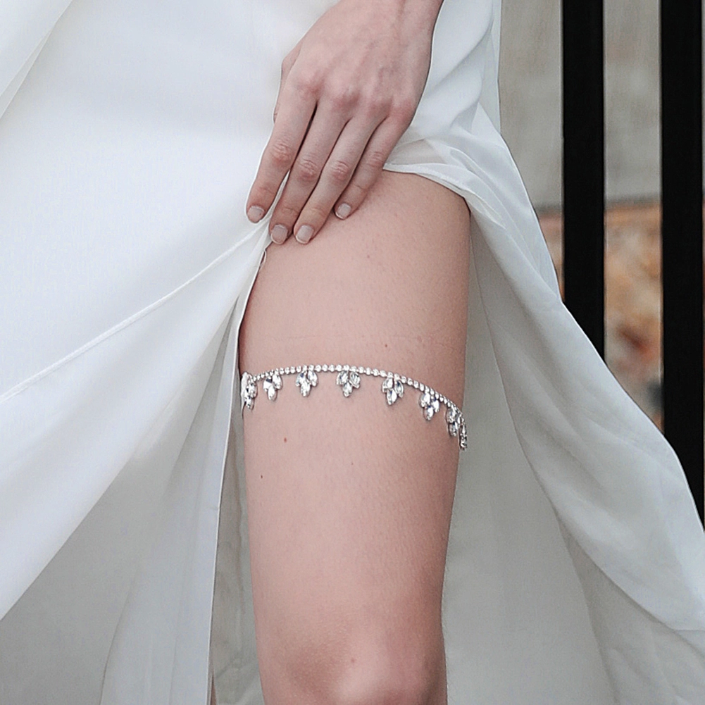 Exquisite Rhinestone Bridal Leg Band Fashion Sexy Women's Elastic Leg Band 1