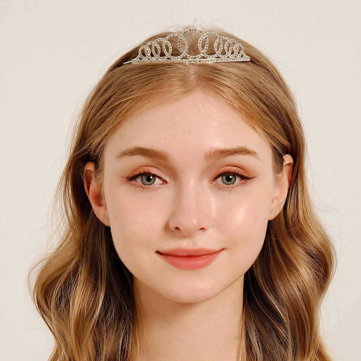Simple Geometric Design Children's Crown Stylish Everyday Wedding Rhinestone Crown 1