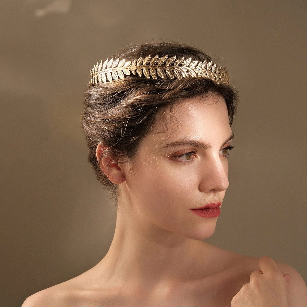 King Queen Crown Vintage Gold Olive Leaf Crown Unisex Nature-Inspired Crown 1