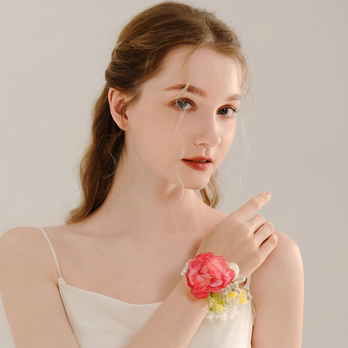 Elegant Wedding Imitation Pearl Wrist Flower Bride Girl Bracelets Accessories Women Jewelry 1