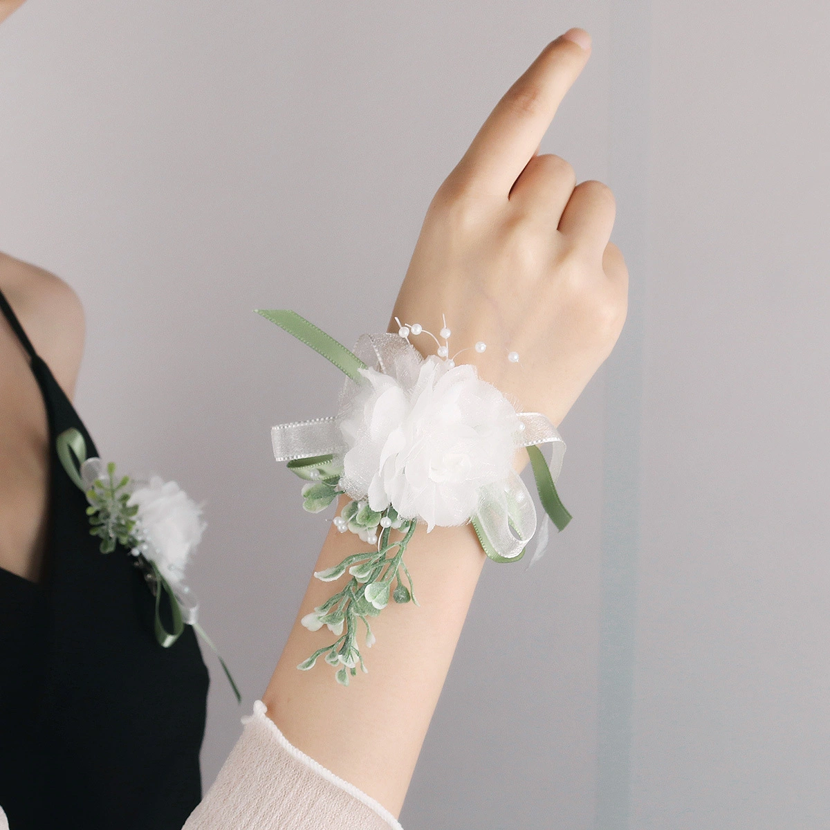 Handmade Elegant Bride Wrist Flower Bracelets for Women Wedding Accessories 1