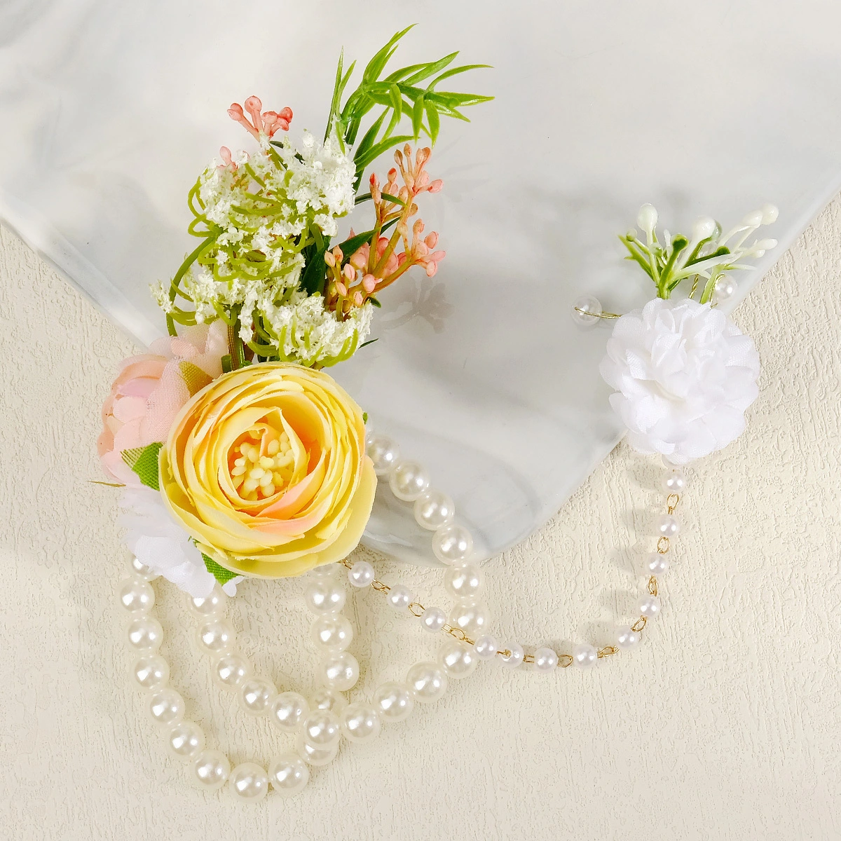 Elegant Lady Wedding Wrist Flower Bracelet Fashion Wrist Accessories for Bride Bridesmaid Wedding Jewelry 1