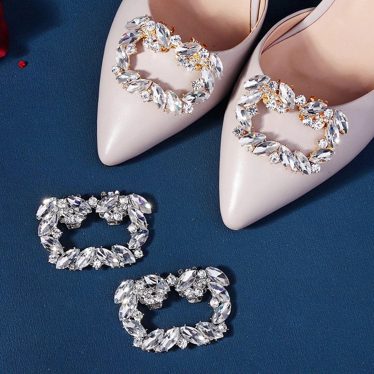 Delicate Shoe Clip Bridal Wedding Shoe Ornament Shiny Graceful Lady Rhinestone Shoe Clasp 1