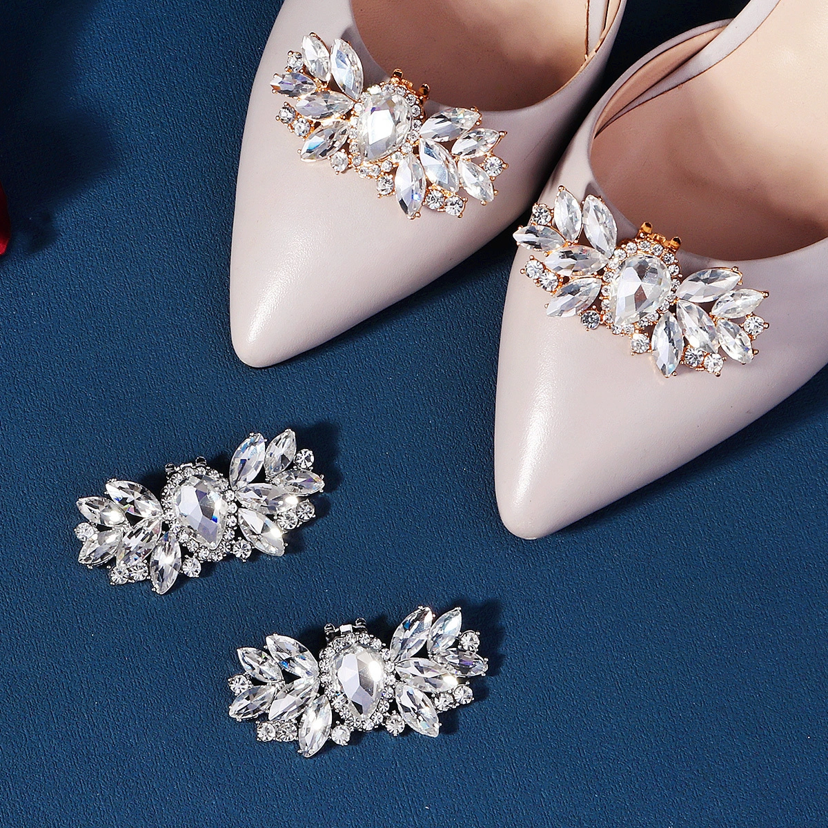 Exquisite Fully Rhinestone Studded Shoe Clips Fashion Simple Bridal Wedding Accessories Shoe Buckle 1