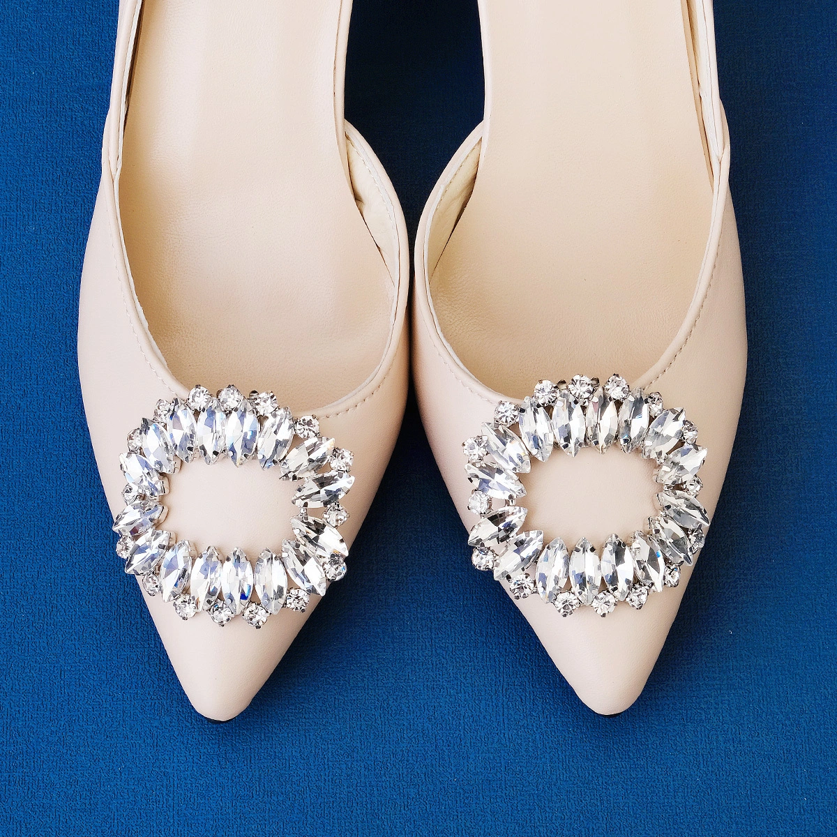 Exquisite Rhinestone Bridal Wedding Detachable Shoe Clips Round Design Shoe Buckle for Women's Shoe Decoration 1