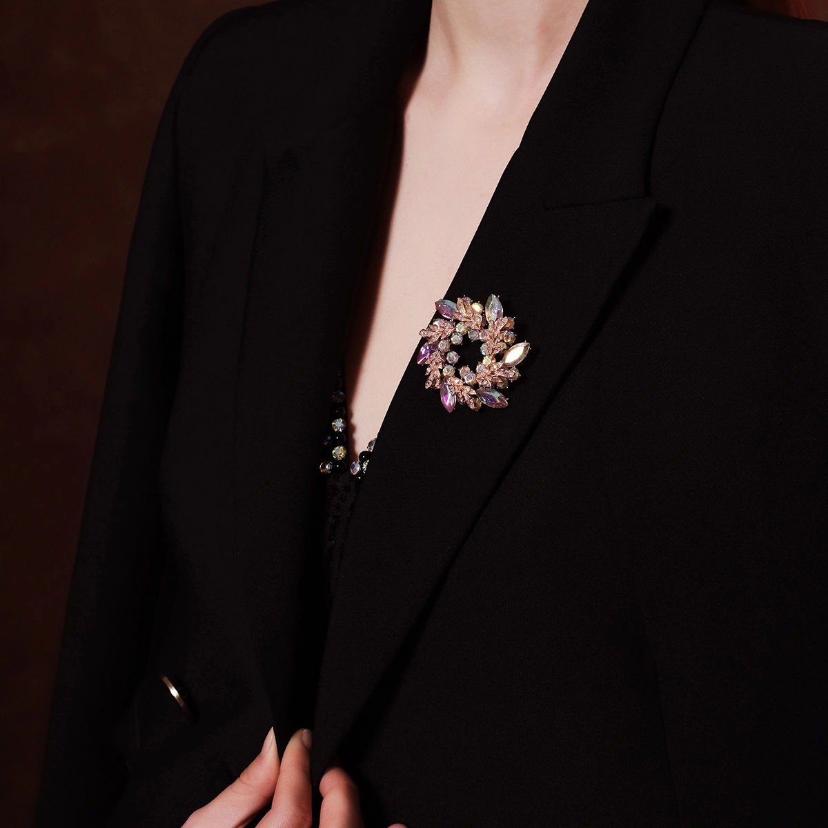 Miallo Delicate Rhinestone Flower Brooch Elegant Daily Accessories For Women 1