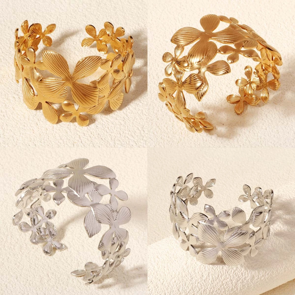 Fashion New Irregular Opening Bangles Personality Ladies Hand Jewelry Stainless Steel Bangles 1