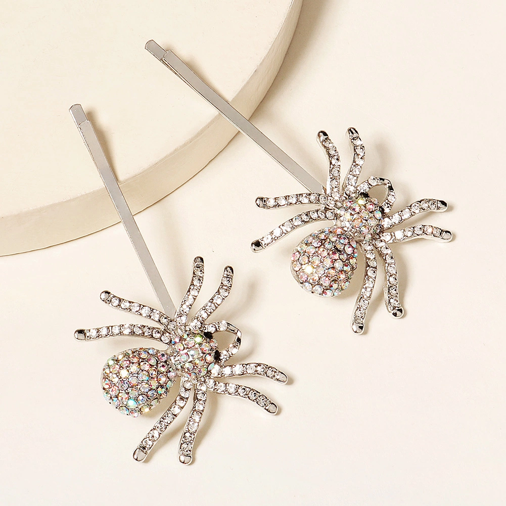New European and American Style Personalized and Funny Rhinestone Barrette Spider Hair Clips for Halloween Party Dressing 1