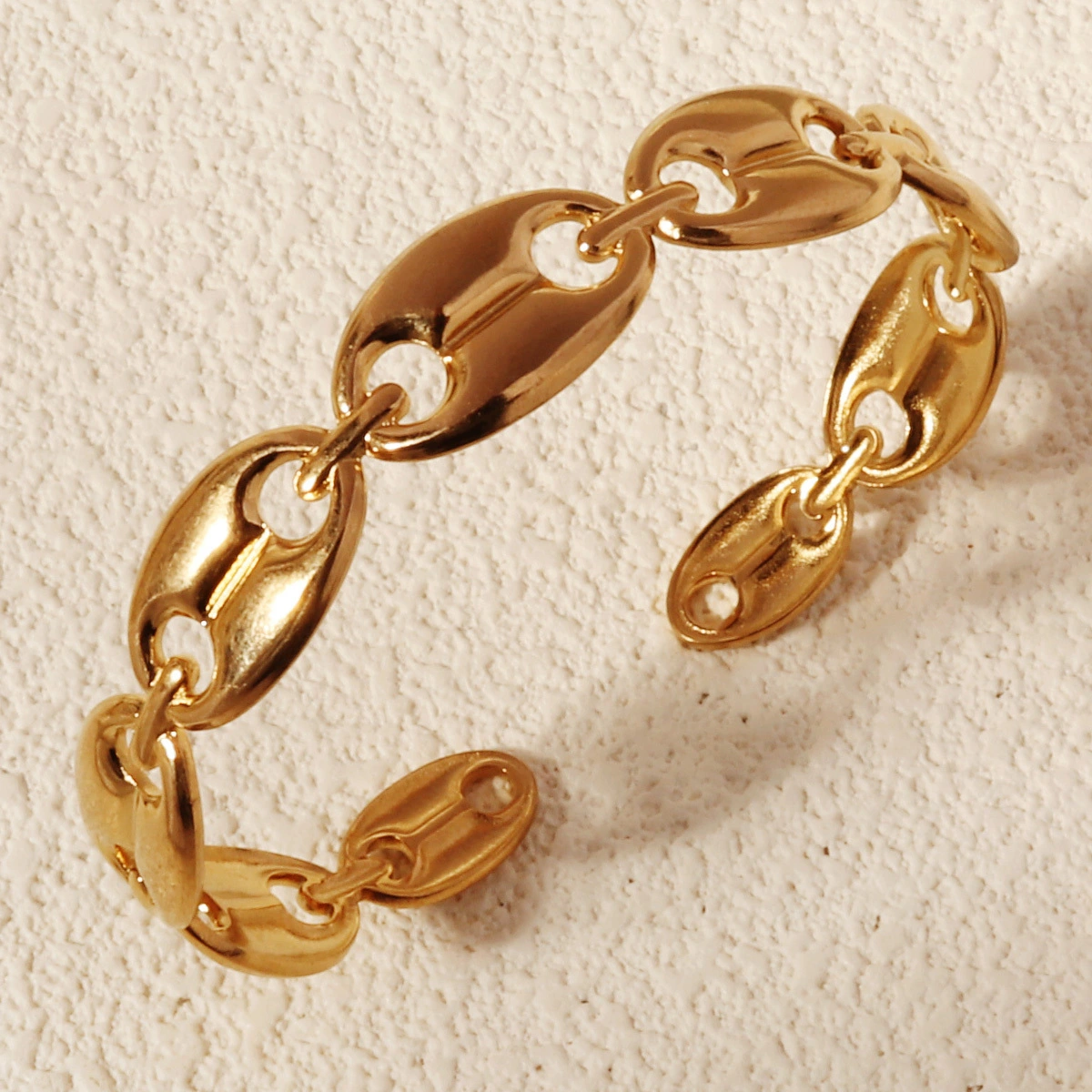Hot New Gold Hollow Out Open Bangle Fashion Stainless Steel Bracelet For Women 1