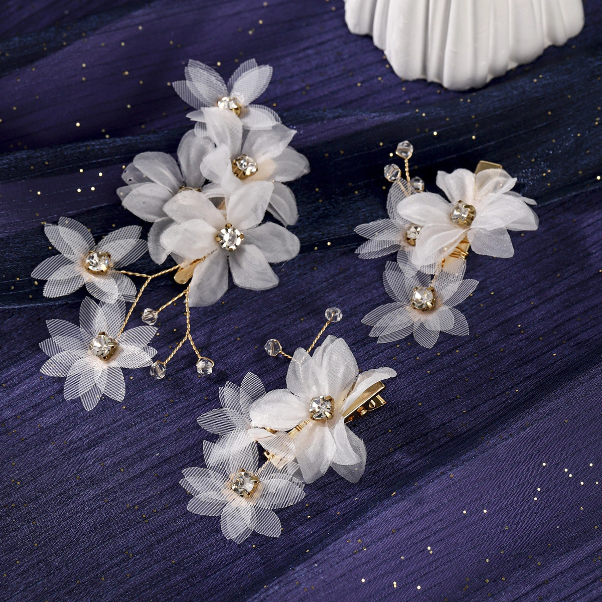 Pinzas para el pelo de tul de doble capa, versátiles y hechas a mano, para novias y bodas. 1