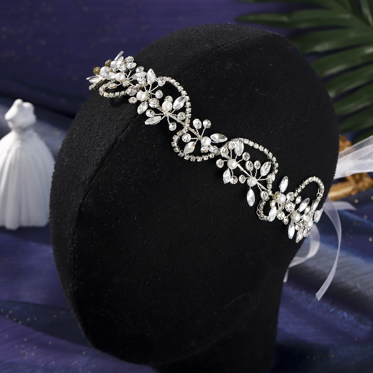 Tocado nupcial para boda, ligero, lujoso, brillante, con diamantes de imitación, accesorio versátil para el cabello para banquetes y fiestas. 1