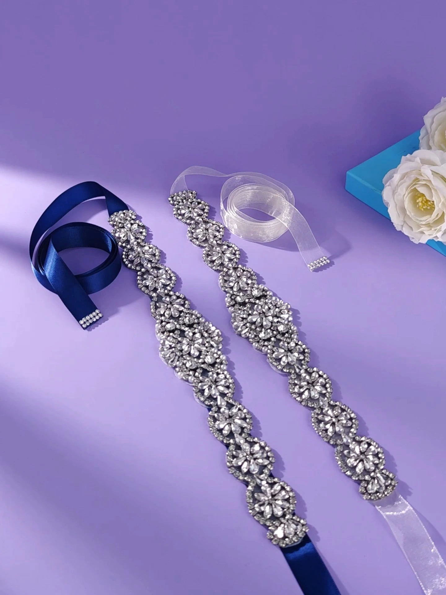 Cinturón de diamantes de imitación de lujo hecho a mano para vestido de novia, accesorios de cintura ancha. 1