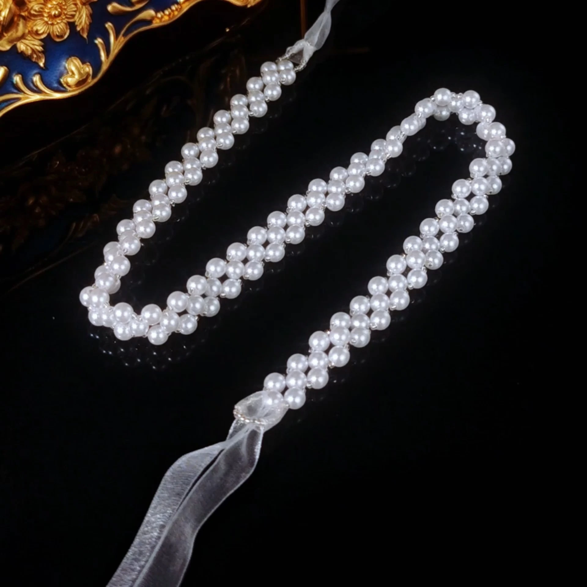 Exquisito cinturón de cuentas de perlas hecho a mano, elegante accesorio de cintura para novia, cinturón de cintura para boda, fiesta diaria y eventos. 1