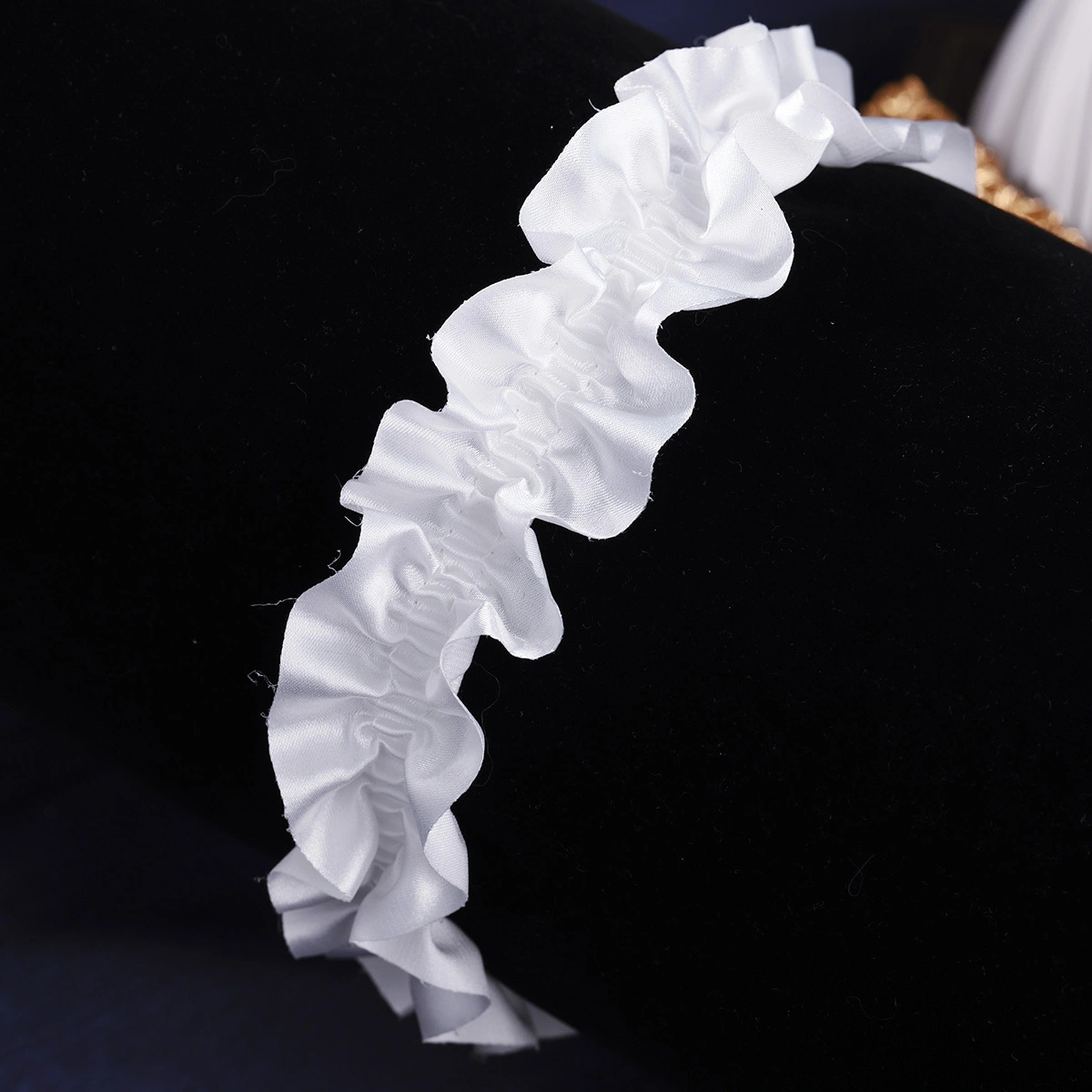 Liga de tela con volantes de 4 cm de ancho, elegante liga para vestido de novia, liga para muslo, banda elástica blanca sexy para muslo 1