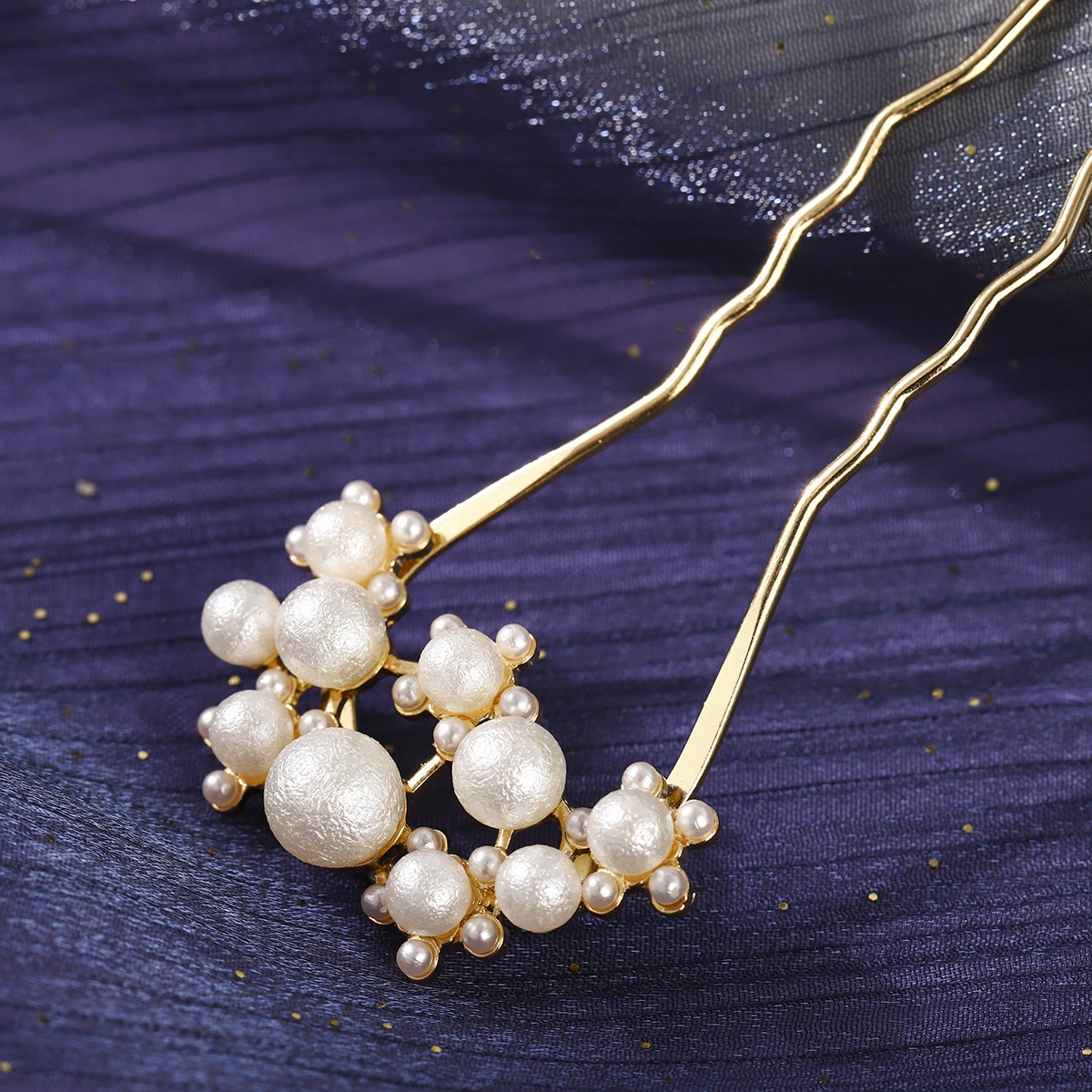 Horquillas para el pelo con forma de U de perlas de imitación doradas y elegantes, tocados de novia para boda, joyería vintage para mujer para el día a día. 1