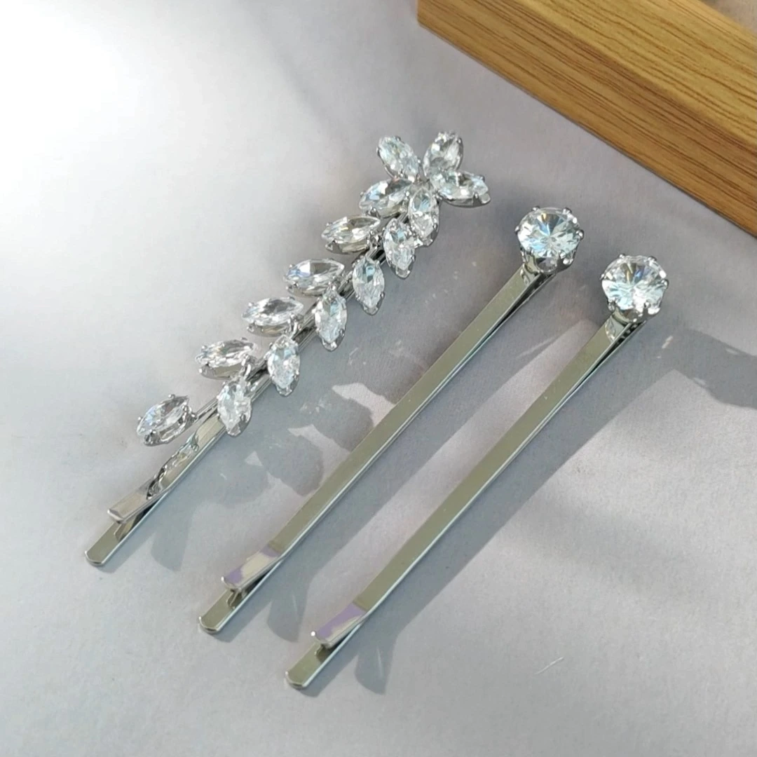 Juego de pinzas para el pelo de novia Miallo con circonitas redondas, horquillas de moda para bodas, bailes de graduación y uso diario. 1