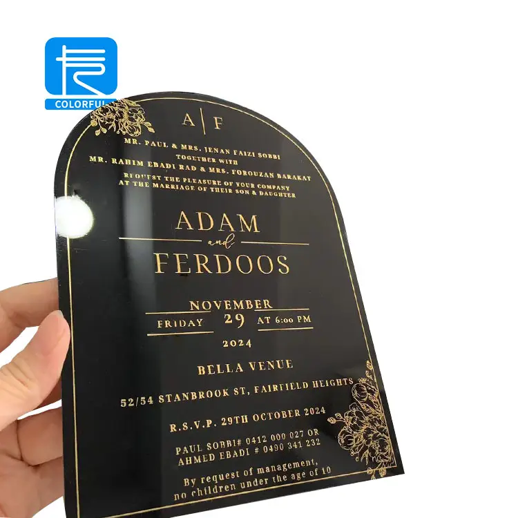 Colorful Transparent Wedding Cards Price Availablefor Business 4