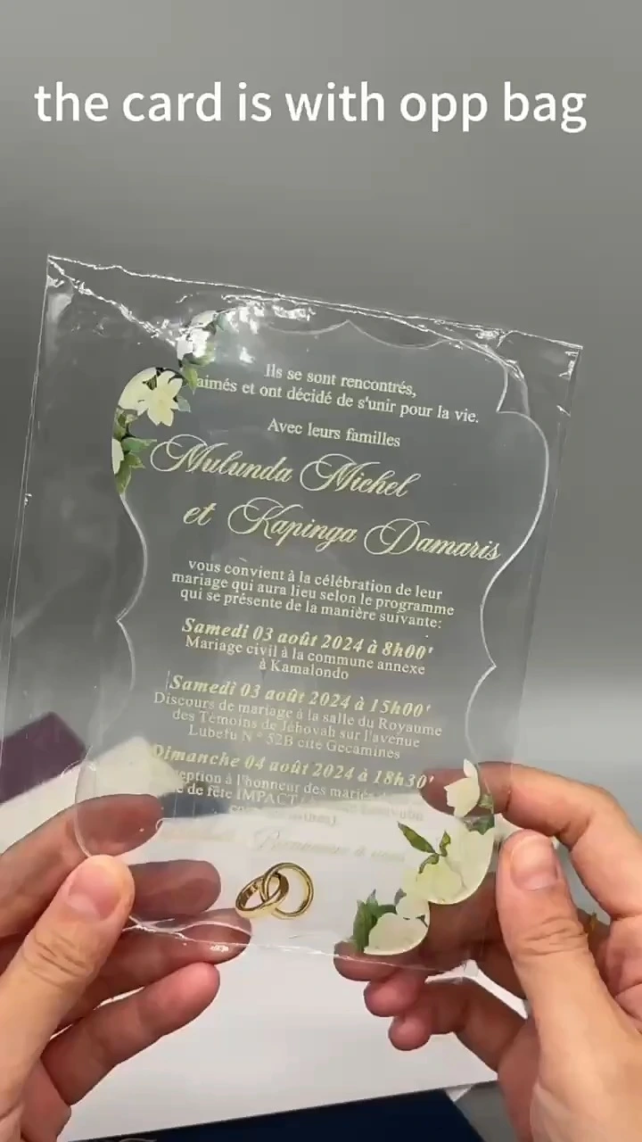 Acrylic Wedding Invitations​ Transparent Custom 1