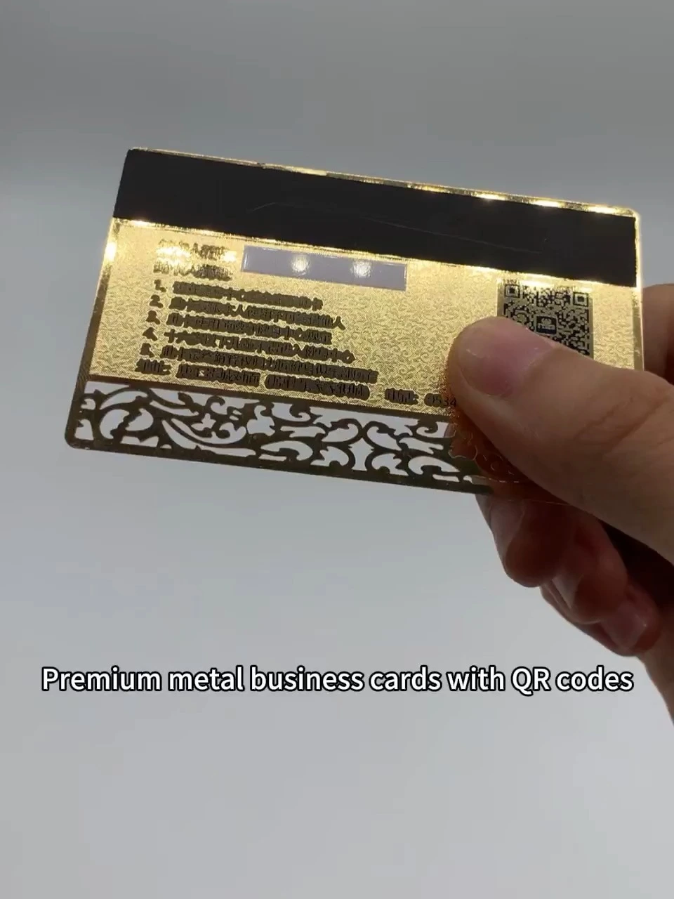 Tarjetas de visita metálicas de China con código qr.