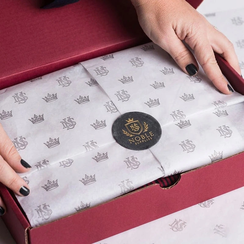 package with tissue paper