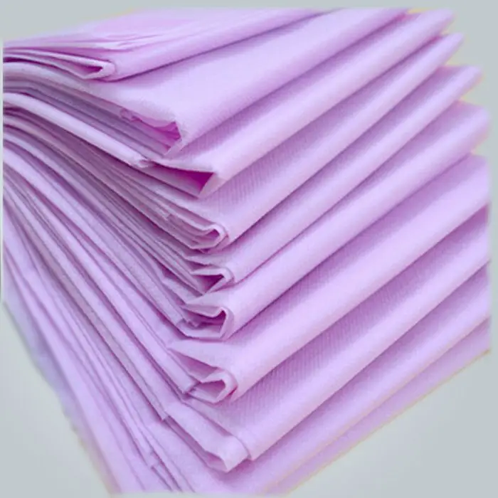 No Stimulation Purple PP Spunbond Non woven Disposable Bed Sheet 40 GSM 1