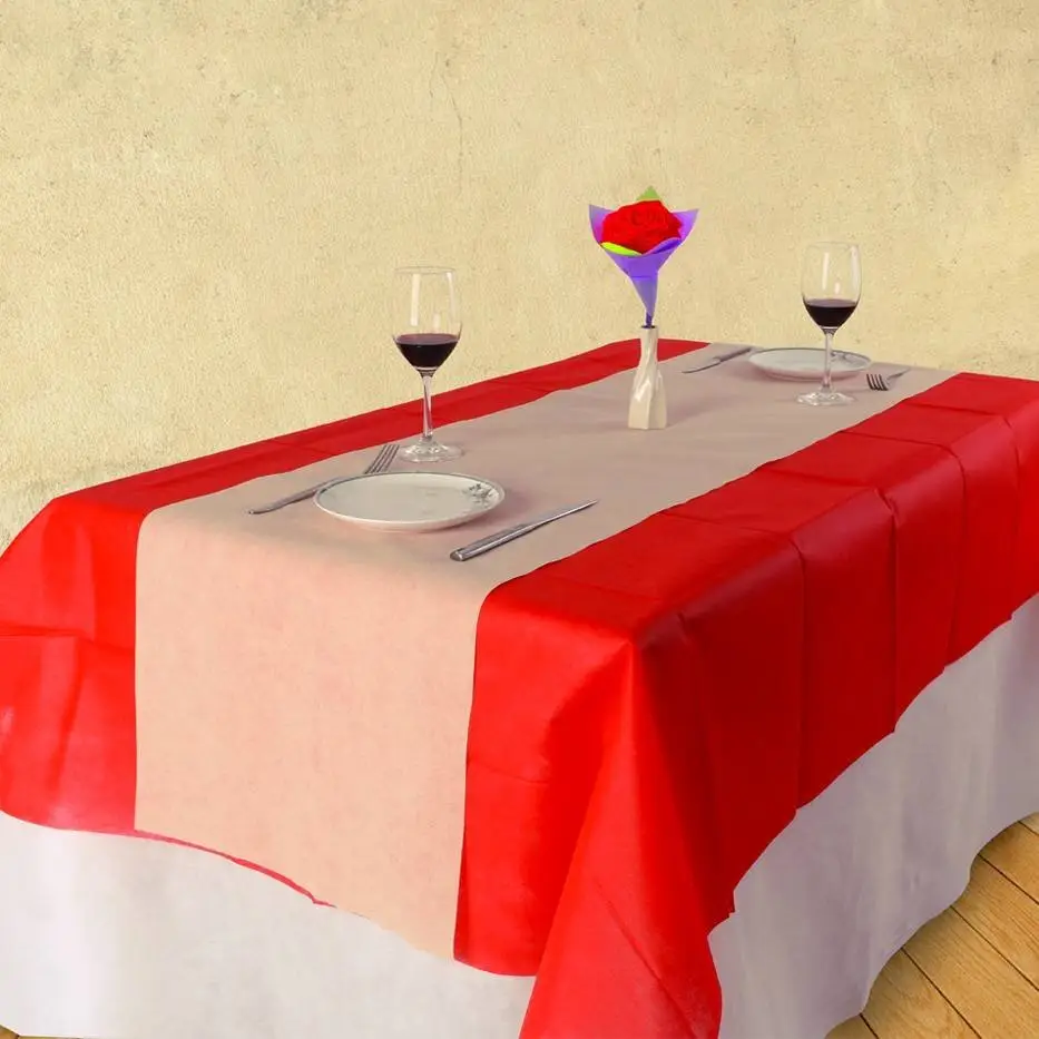 Plain style AZO free tnt non woven tabelcloth for canteen / hotel / party 1