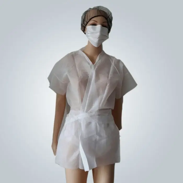 Disposable Nonwoven Kimono, Sauna Coat PP Spunbond / SMS Material 1
