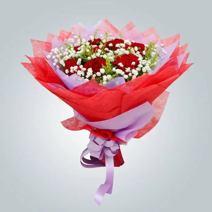 Fornecedor atacadista de papel de embalagem de flores em folha não tecida 80G 1