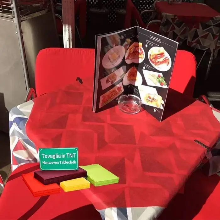 Toalha de mesa Bordo TNT / toalha de mesa não tecida de polipropileno para Itália 1