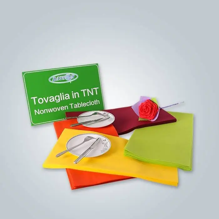 rayson nonwoven,ruixin,enviro Direct factory PP spun bonded non woven fabric TNT tablecloth Non Woven Tablecloth image55