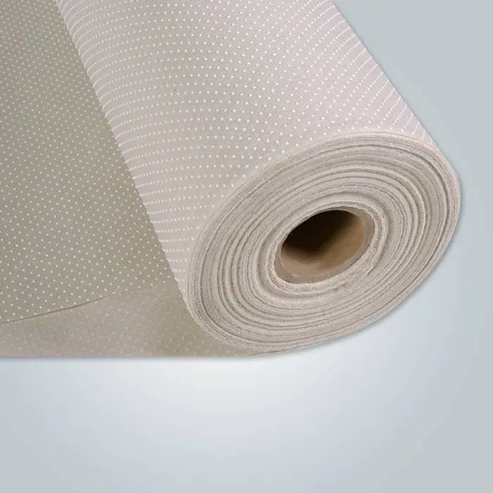 Beige PVC Dotted Non Woven PP Fabric 1