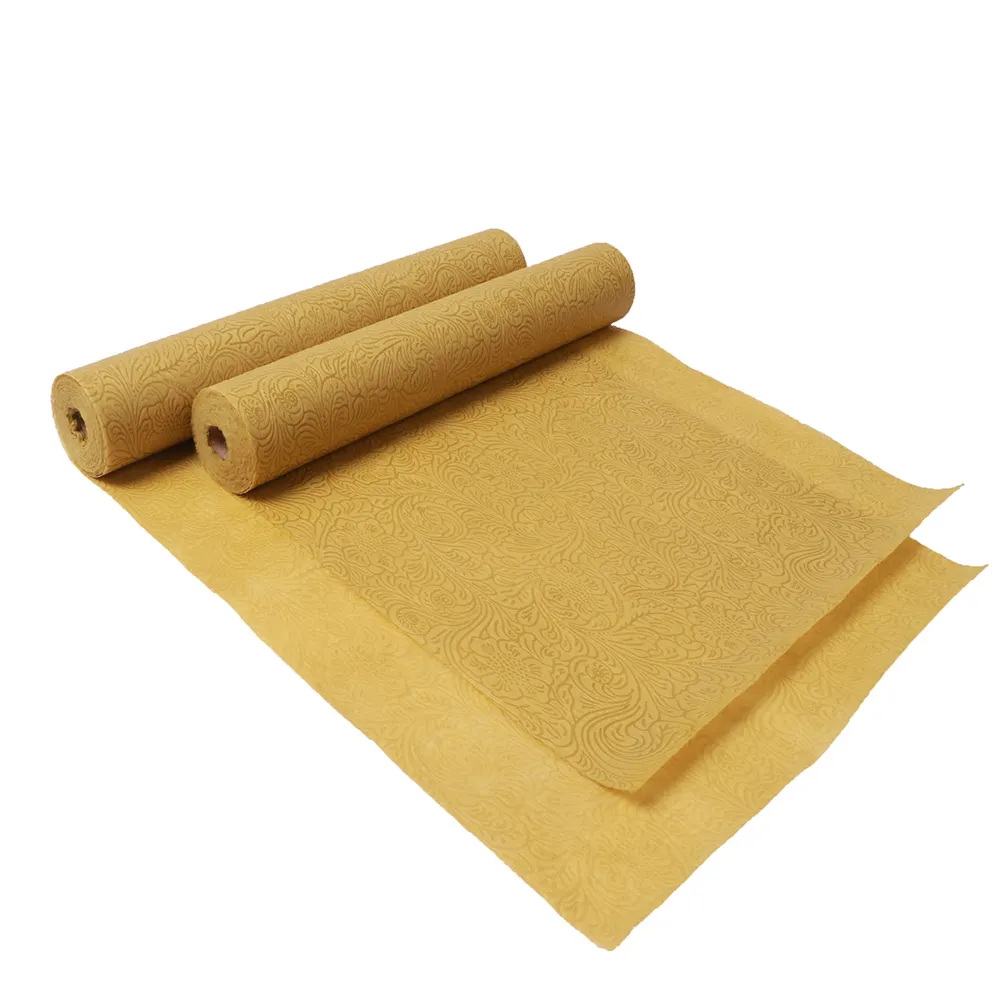 Melhor toalha de mesa não tecida em relevo de girassol de fábrica na China na cor dourada Preço de fábrica-rayson não tecido 1