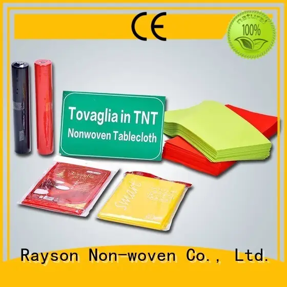 rayson nonwoven,ruixin,enviro Brand weeding non woven tablecloth tabl factory 1