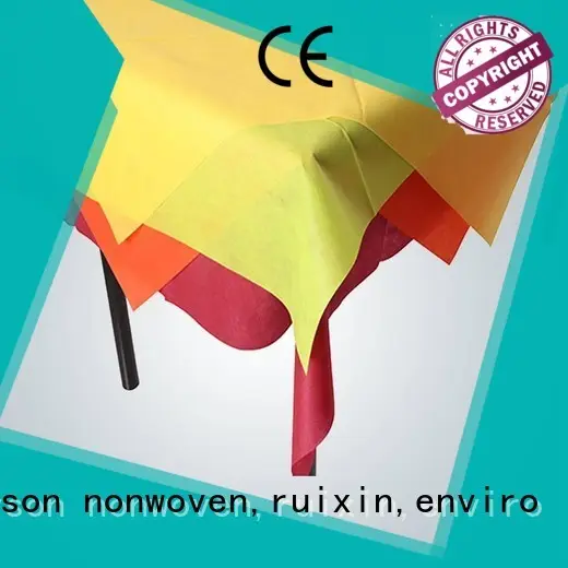 40g eğrilmiş sertifika dokuma olmayan masa örtüsü rayon nonwoven,ruixin,enviro 1