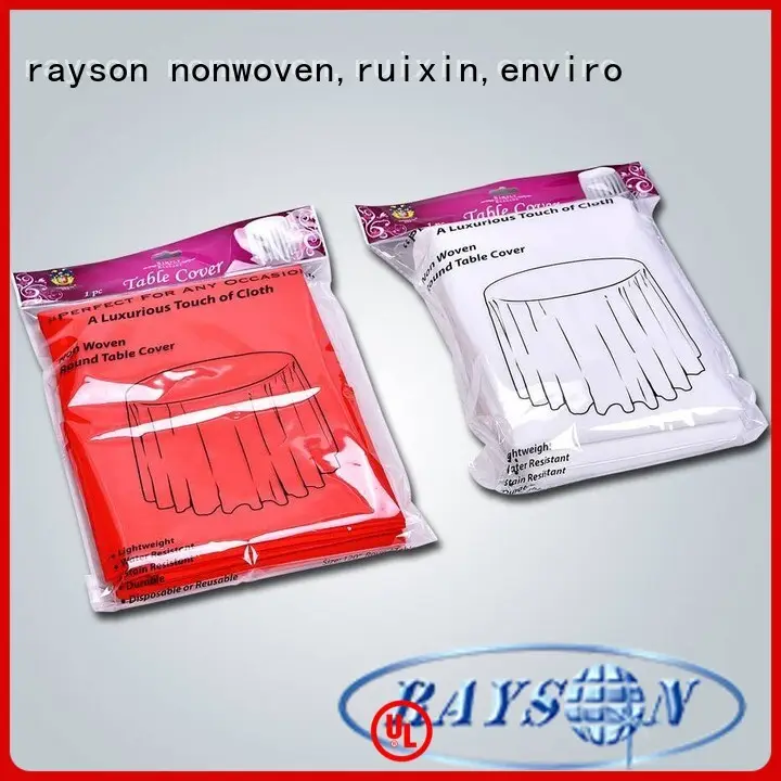 wedding time bianco rayson nonwoven,ruixin,enviro Brand non woven fabric tablecloth supplier 1