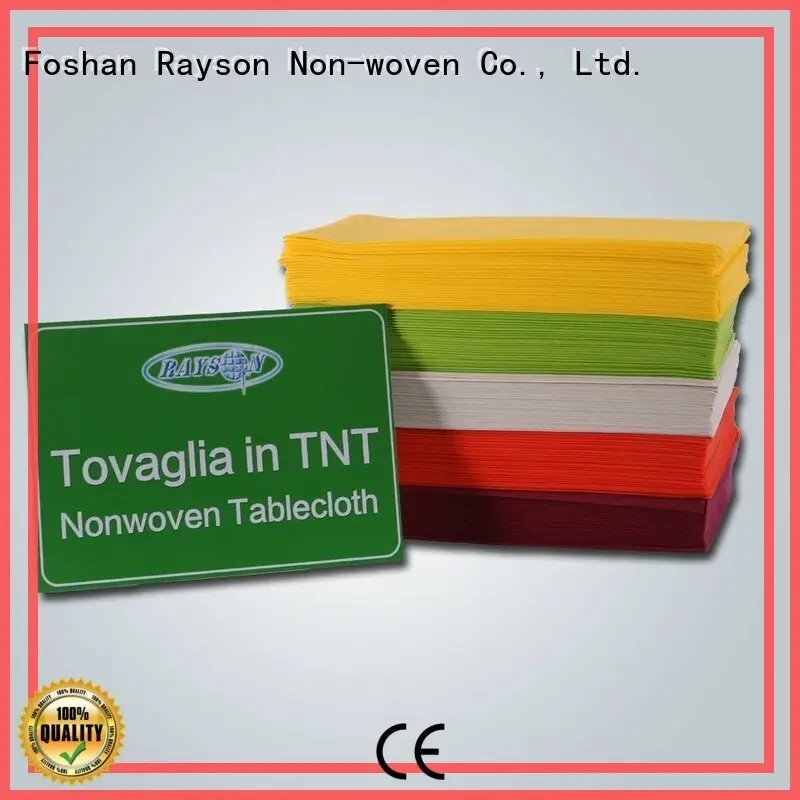 Rayon nonwoven, ruixin, ambalaj için kişiselleştirilmiş enviro temiz yuvarlak masa örtüsü boyutları 1