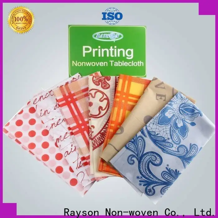 Rayson nonwoven, ruixin, çevre biyolojik olarak parçalanabilir ucuz baskılı masa örtüleri parti için iyi fiyat ile 1