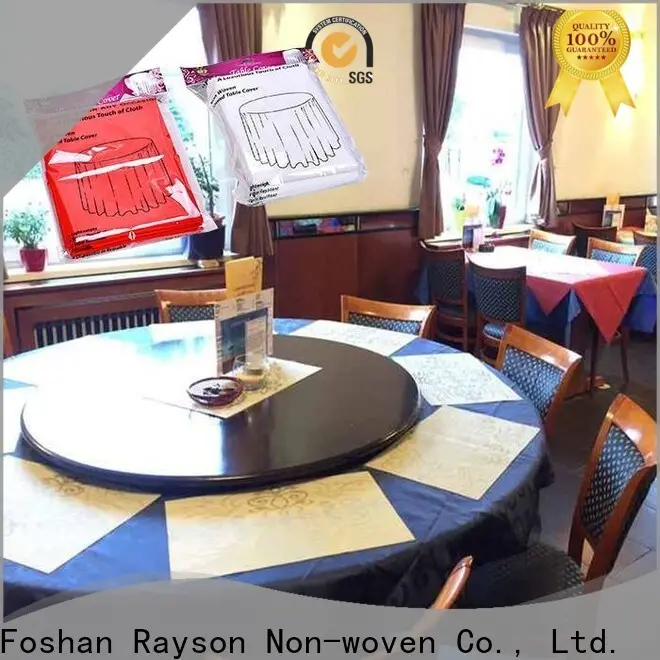 Rayson non tessuto Fornitore all'ingrosso di tovaglie bianche rotonde da 60 pollici non tessute personalizzate 1