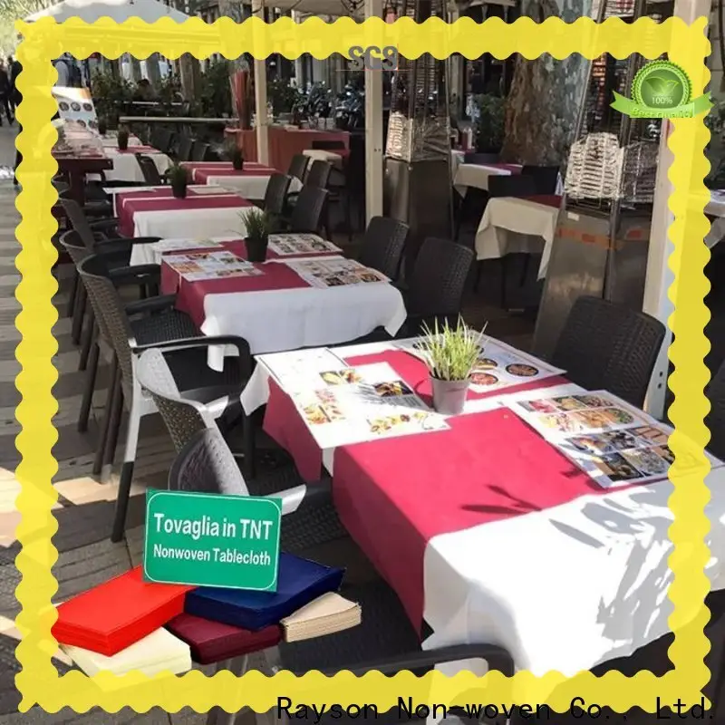 rayson nonwoven Rayson high quality nonwoven custom tablecloth logo supplier 1